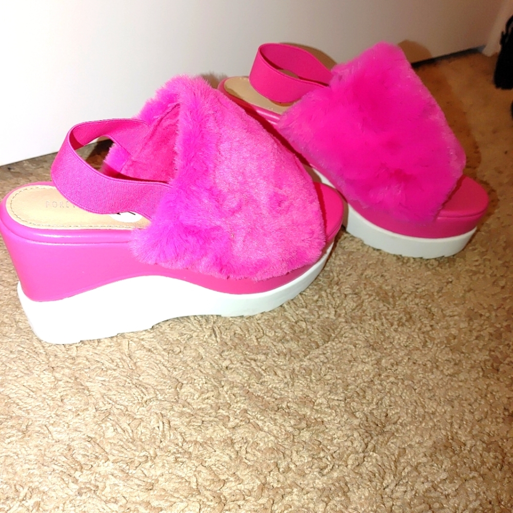 Hot pink shoes